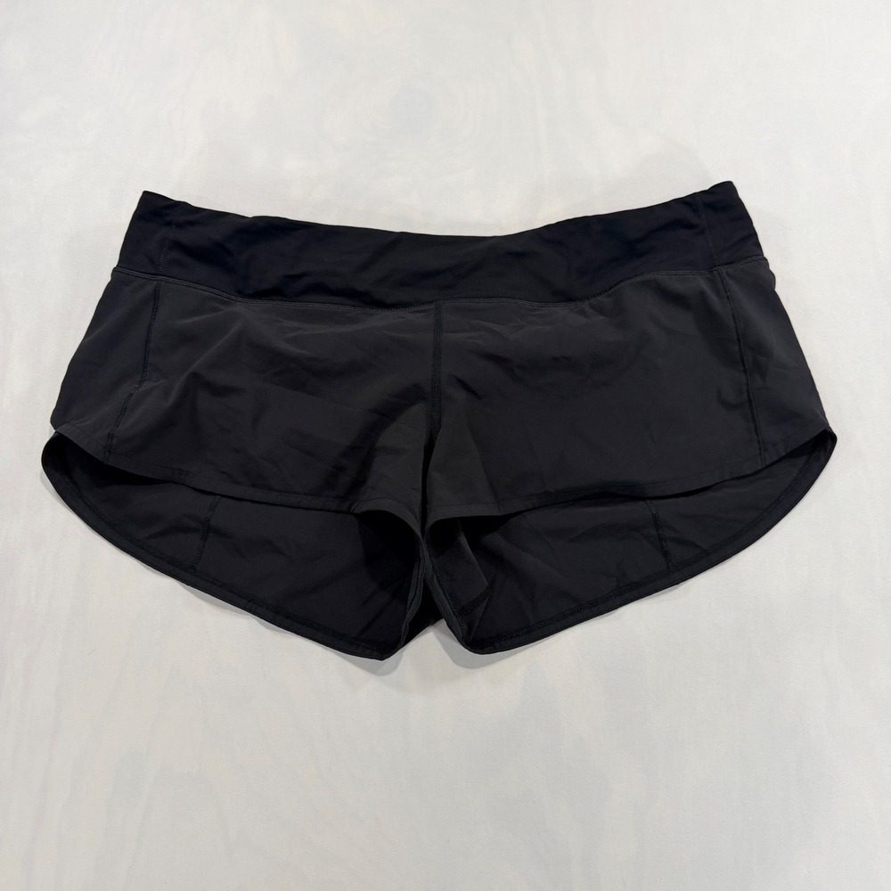Lululemon Speed Up Short Women 14 Black Low Rise Active Running Workout